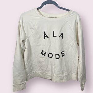 BANANA REPUBLIC White Graphic Soft and Stretchy Sweatshirt Size L